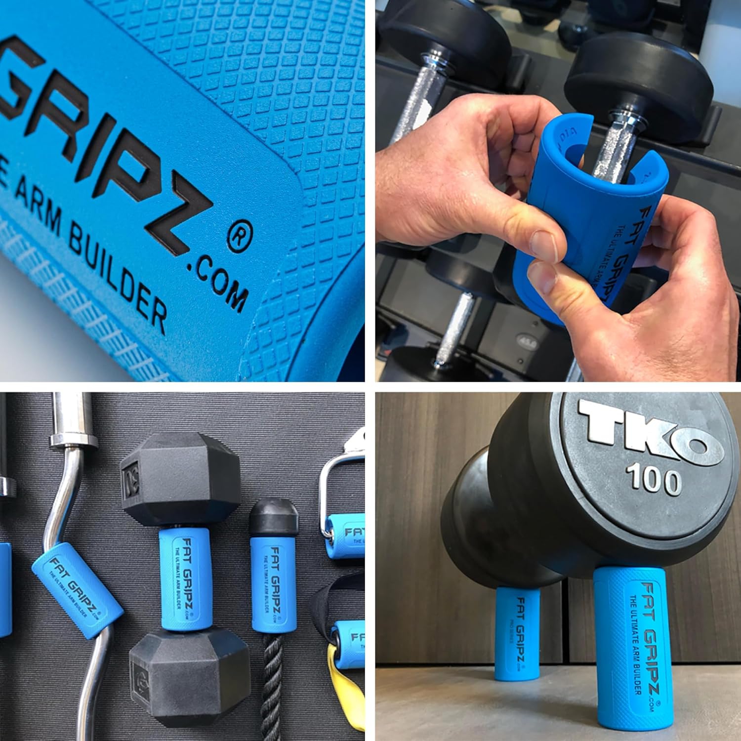 Fat Gripz fat grips bigger biceps grip strength dumbbell grips barbell grips strength training equipment 