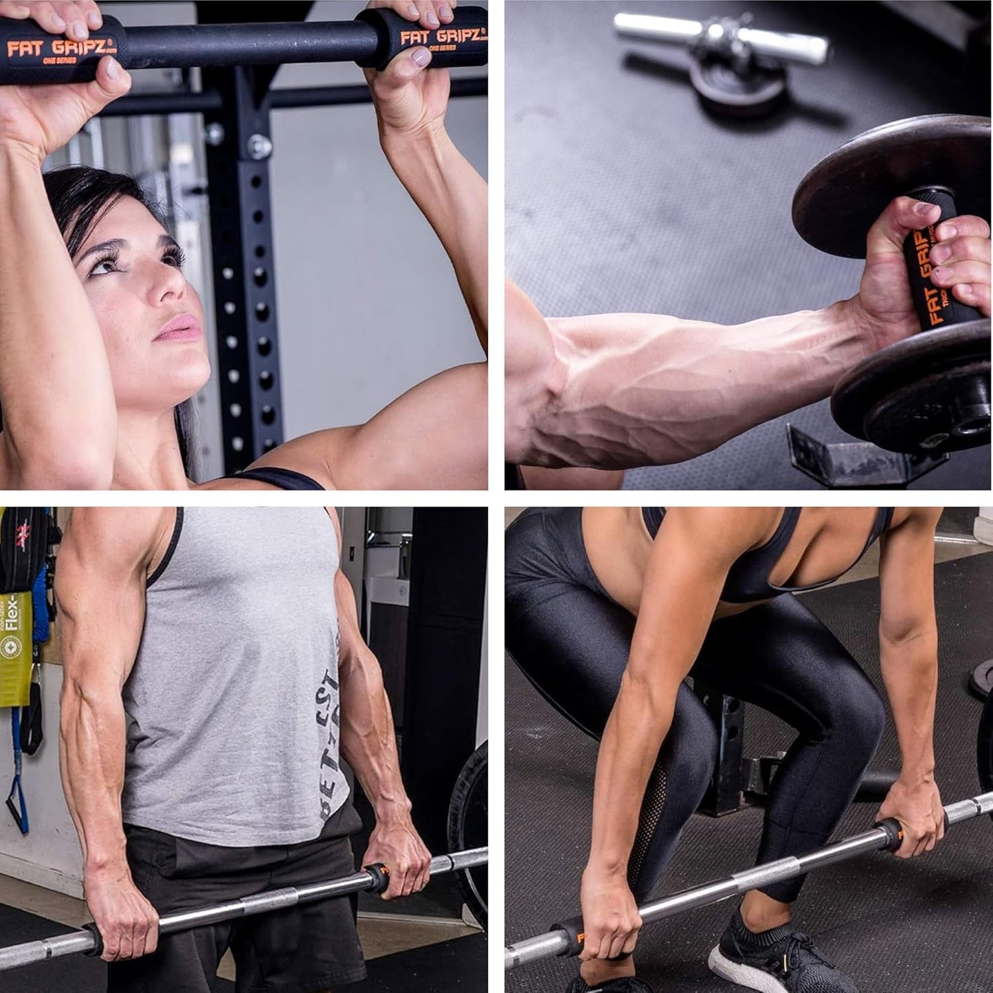 Fat Gripz fat grips band handles bigger biceps grip strength dumbbell grips barbell grips strength training equipment 