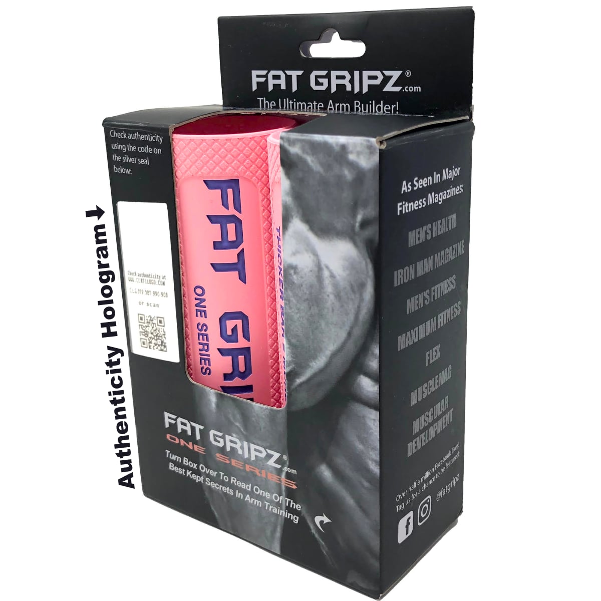 Fat Gripz Pink Fat Grips ( Weight Grips / Grips For Weight Lifting / Barbell Grips / Dumbbell Grips Thick Grips )