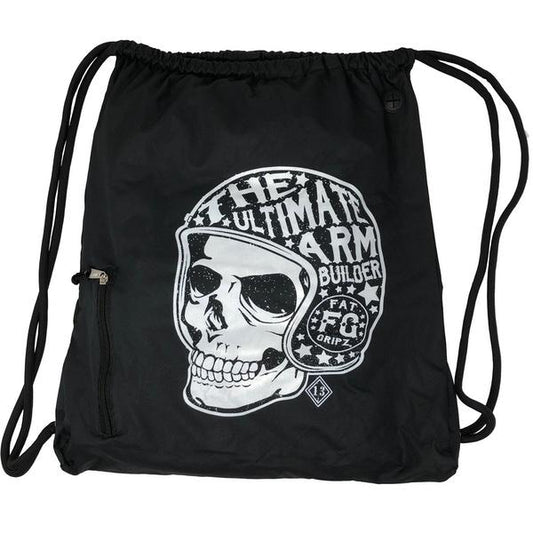 Fat Gripz Black Skull Heavy-Duty Drawstring Bag - 1fatgripz